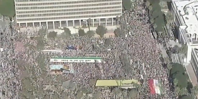 Massive crowd gathers for Iranian ‘Global Day of Action’ protest in downtown LA